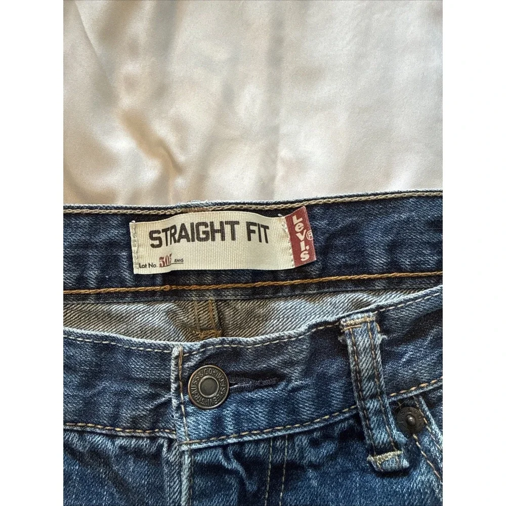 Levi's 505 Regular Fit Straight Leg Jeans Men's 36x32 Blue Denim Medium Wash Y2K